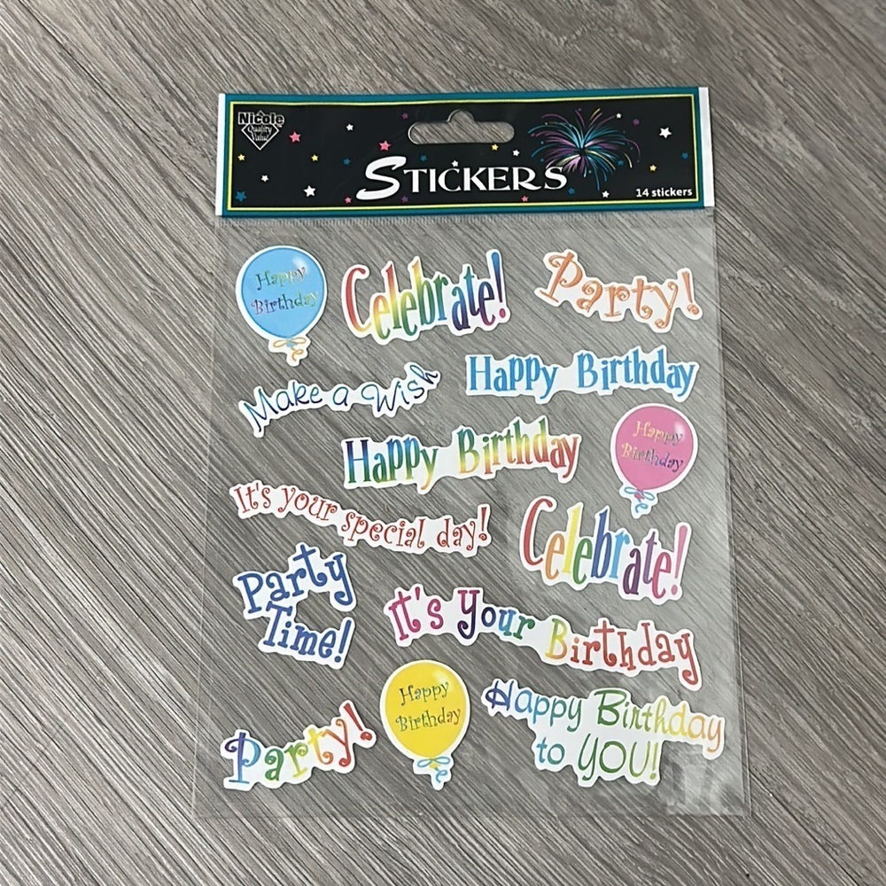 Happy Birthday Stickers Multiple Packs Arts and Crafts Stickers Cards